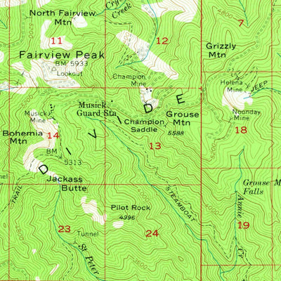 United States Geological Survey Fairview Peak, OR (1955, 62500-Scale) digital map