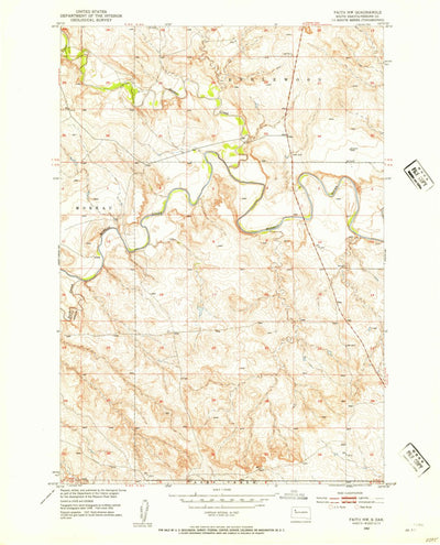 United States Geological Survey Faith NW, SD (1952, 24000-Scale) digital map