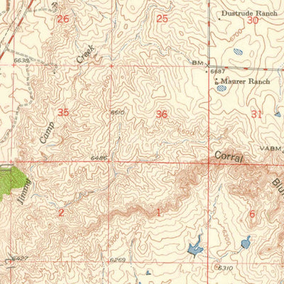 United States Geological Survey Falcon, CO (1948, 62500-Scale) digital map