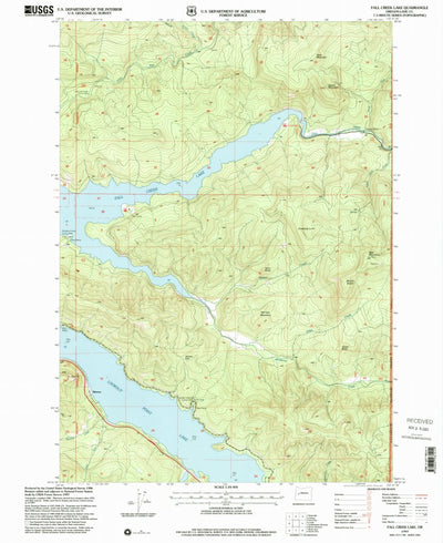 United States Geological Survey Fall Creek Lake, OR (1997, 24000-Scale) digital map