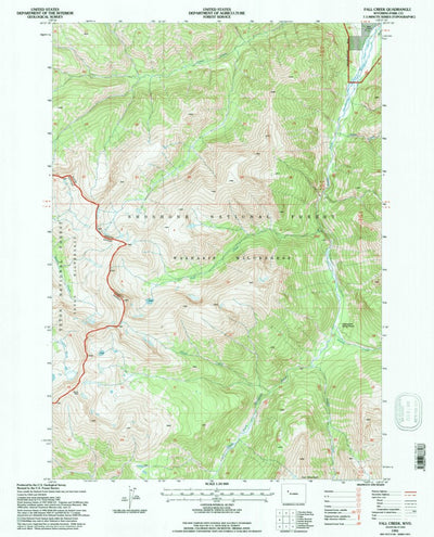 United States Geological Survey Fall Creek, WY (1991, 24000-Scale) digital map