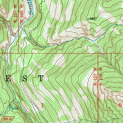 United States Geological Survey Fall Creek, WY (1991, 24000-Scale) digital map