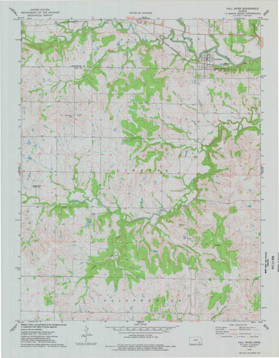 United States Geological Survey Fall River, KS (1975, 24000-Scale) digital map
