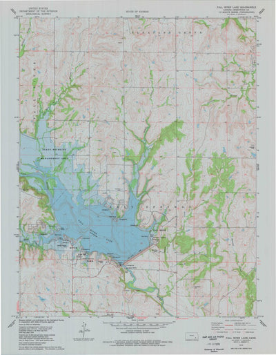 United States Geological Survey Fall River Lake, KS (1975, 24000-Scale) digital map