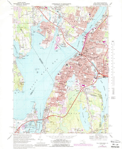United States Geological Survey Fall River, MA-RI (1967, 24000-Scale) digital map