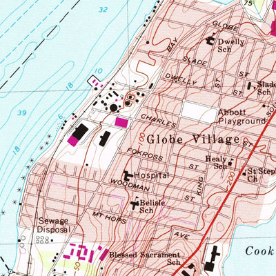 United States Geological Survey Fall River, MA-RI (1967, 24000-Scale) digital map