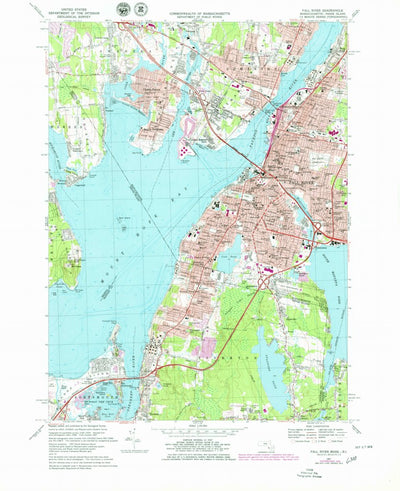 United States Geological Survey Fall River, MA-RI (1967, 25000-Scale) digital map