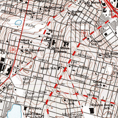 United States Geological Survey Fall River, MA-RI (1985, 25000-Scale) digital map