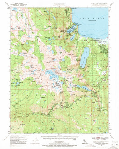 United States Geological Survey Fallen Leaf Lake, CA-NV (1955, 62500-Scale) digital map