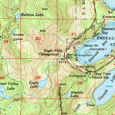 United States Geological Survey Fallen Leaf Lake, CA-NV (1955, 62500-Scale) digital map