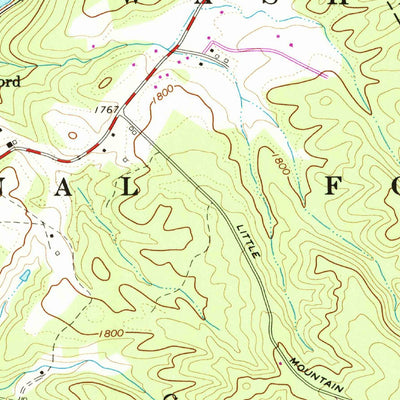 United States Geological Survey Falling Spring, VA-WV (1966, 24000-Scale) digital map