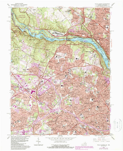United States Geological Survey Falls Church, VA-MD (1965, 24000-Scale) digital map