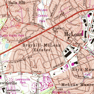 United States Geological Survey Falls Church, VA-MD (1965, 24000-Scale) digital map
