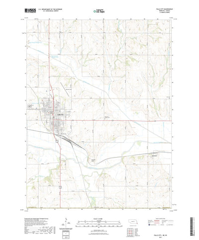 United States Geological Survey Falls City, NE (2021, 24000-Scale) digital map