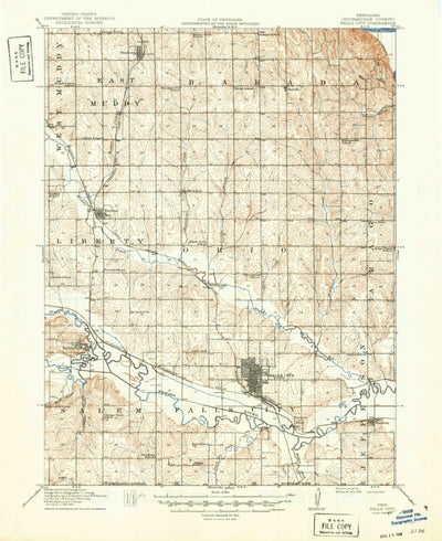 United States Geological Survey Falls City, NE-KS-MO (1915, 62500-Scale) digital map