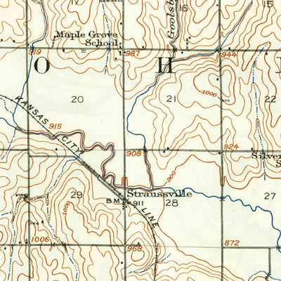 United States Geological Survey Falls City, NE-KS-MO (1915, 62500-Scale) digital map