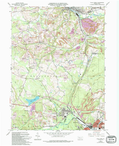 United States Geological Survey Falls Creek, PA (1966, 24000-Scale) digital map