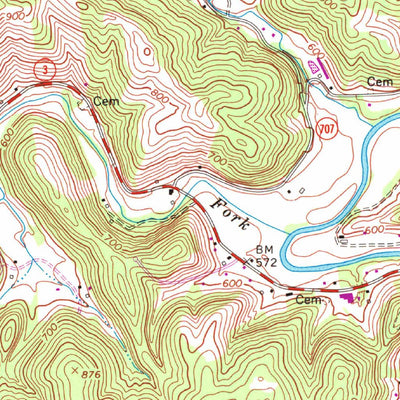 United States Geological Survey Fallsburg, KY-WV (1971, 24000-Scale) digital map
