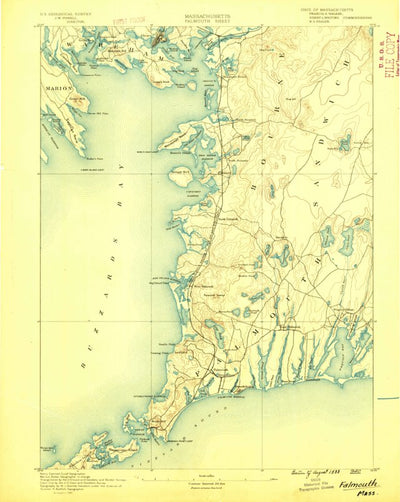 United States Geological Survey Falmouth, MA (1888, 62500-Scale) digital map