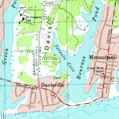 United States Geological Survey Falmouth, MA (1972, 25000-Scale) digital map