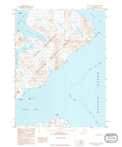 United States Geological Survey False Pass D-4, AK (1995, 63360-Scale) digital map