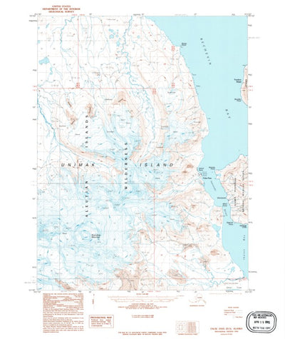 United States Geological Survey False Pass D-5, AK (1995, 63360-Scale) digital map