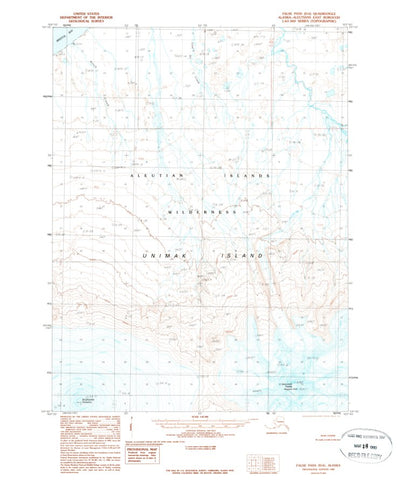 United States Geological Survey False Pass D-6, AK (1989, 63360-Scale) digital map