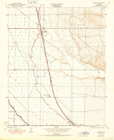 United States Geological Survey Famoso, CA (1950, 24000-Scale) digital map