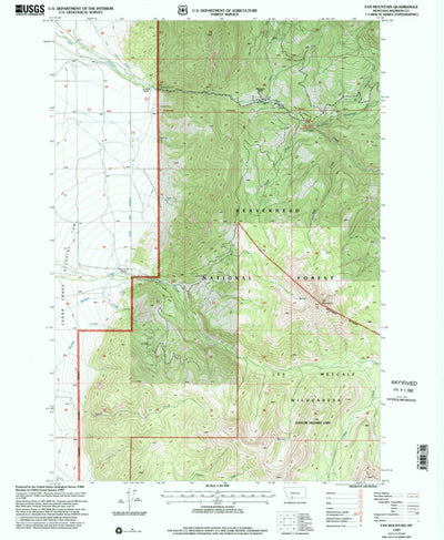 United States Geological Survey Fan Mountain, MT (1997, 24000-Scale) digital map