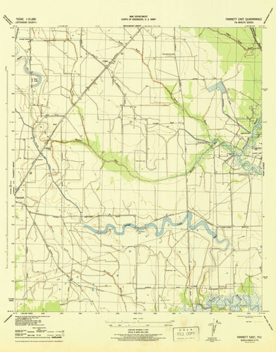 United States Geological Survey Fannett East, TX (1945, 31680-Scale) digital map