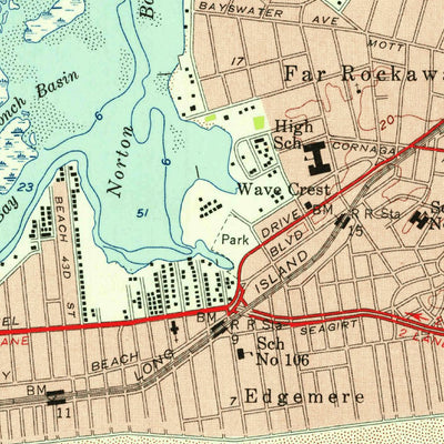 United States Geological Survey Far Rockaway, NY (1954, 24000-Scale) digital map