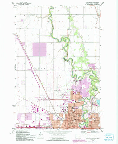 United States Geological Survey Fargo North, ND-MN (1959, 24000-Scale) digital map