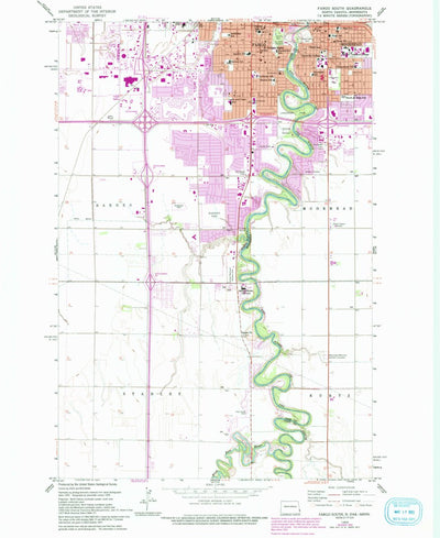 United States Geological Survey Fargo South, ND-MN (1959, 24000-Scale) digital map