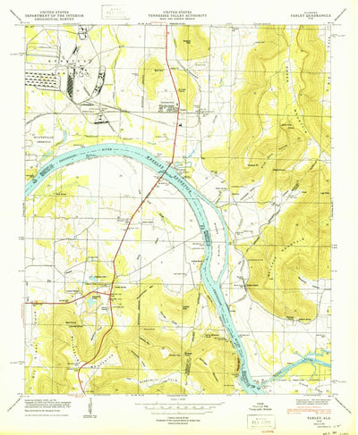 United States Geological Survey Farley, AL (1950, 24000-Scale) digital map