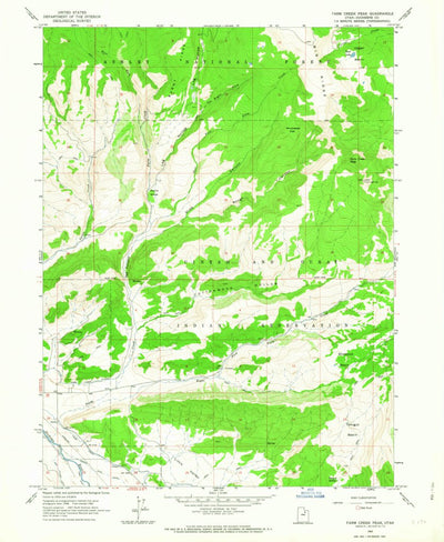 United States Geological Survey Farm Creek Peak, UT (1962, 24000-Scale) digital map