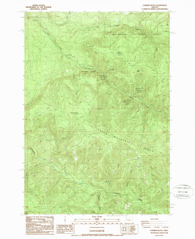 United States Geological Survey Farmers Butte, OR (1988, 24000-Scale) digital map