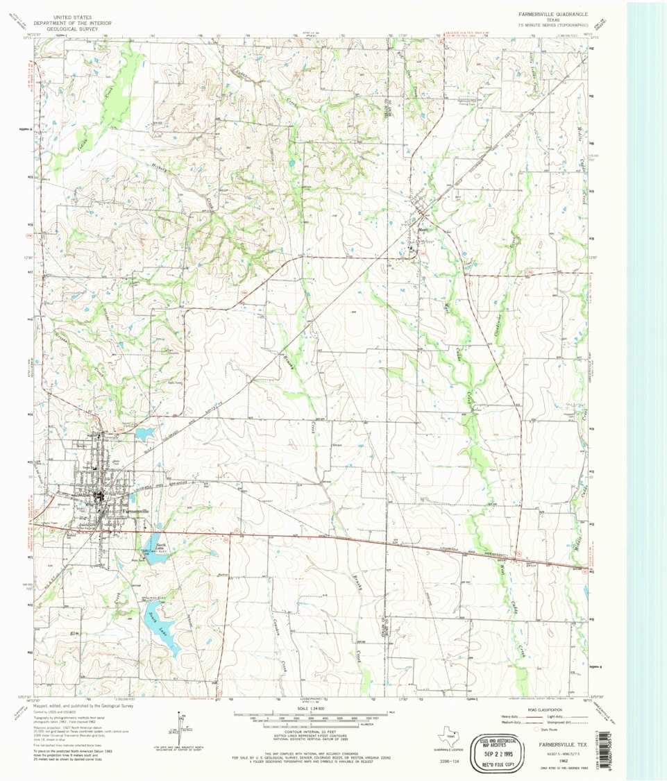 Farmersville, TX (1962, 24000-Scale) Map by United States Geological ...