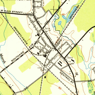 United States Geological Survey Farmingdale, NJ (1942, 24000-Scale) digital map