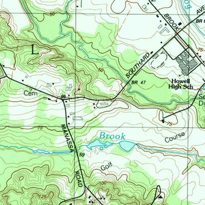 United States Geological Survey Farmingdale, NJ (1989, 24000-Scale) digital map