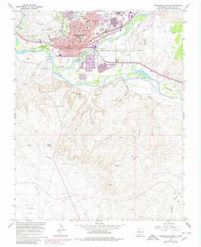 United States Geological Survey Farmington South, NM (1965, 24000-Scale) digital map