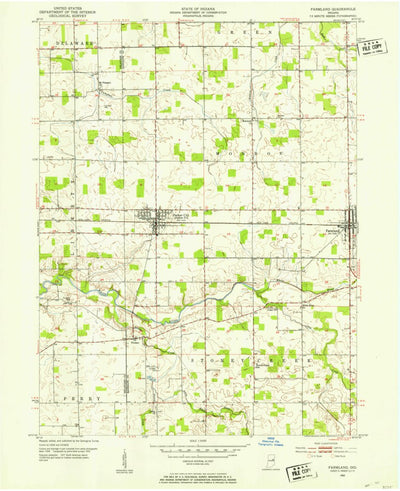 United States Geological Survey Farmland, IN (1952, 24000-Scale) digital map