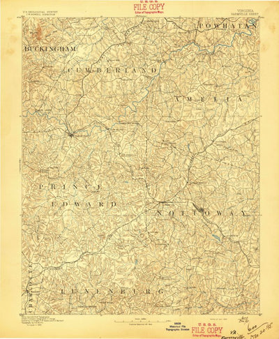 United States Geological Survey Farmville, VA (1893, 125000-Scale) digital map