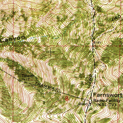 United States Geological Survey Farnsworth Peak, UT (1972, 24000-Scale) digital map