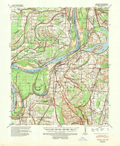 United States Geological Survey Farrell, MS-AR (1939, 62500-Scale) digital map