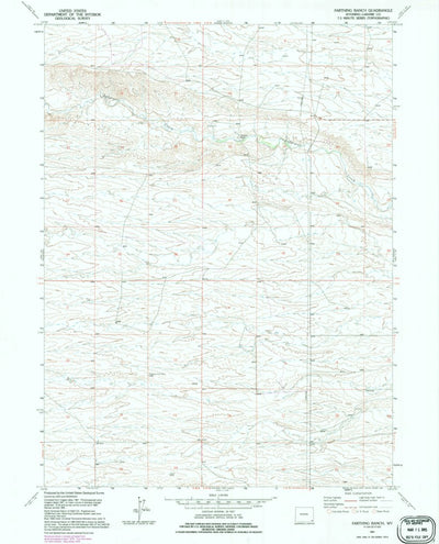 United States Geological Survey Farthing Ranch, WY (1991, 24000-Scale) digital map