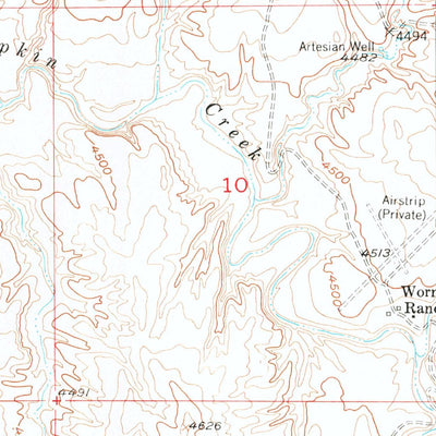 United States Geological Survey Fats Draw, WY (1953, 24000-Scale) digital map