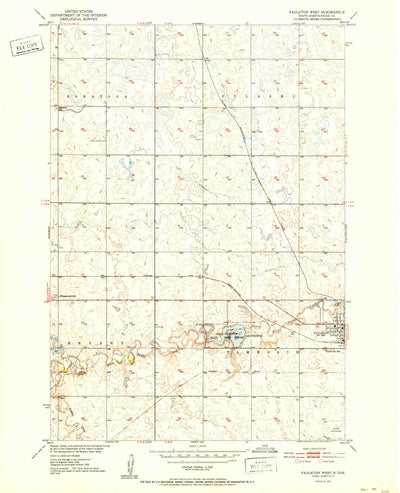 United States Geological Survey Faulkton West, SD (1952, 24000-Scale) digital map