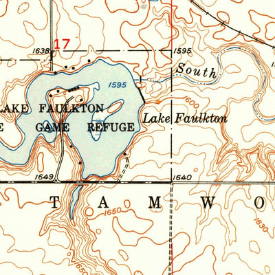 United States Geological Survey Faulkton West, SD (1952, 24000-Scale) digital map