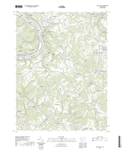United States Geological Survey Fayette City, PA (2023, 24000-Scale) digital map