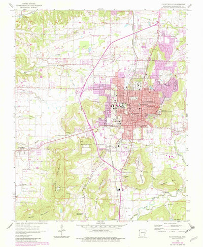 United States Geological Survey Fayetteville, AR (1958, 24000-Scale) digital map